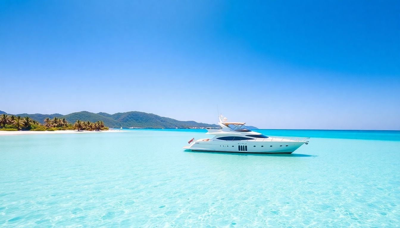 Yacht anchored off Cooper Island beach.