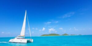 Catamaran sailing Caribbean waters