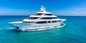 My Seanna luxury yacht sailing on blue water.