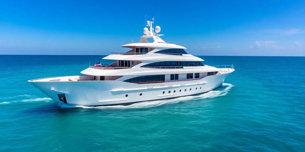 My Seanna luxury yacht sailing on blue water.