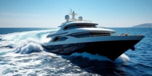 Luxury yacht sinking off Italian coast.