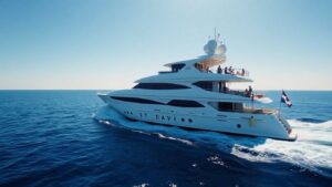 Luxurious ST DAVID yacht sailing on a sunny day.