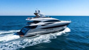 Alliance Yacht on calm blue water under clear sky