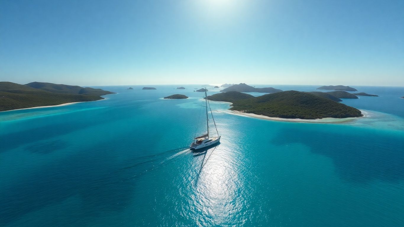 Sailboat sailing in the British Virgin Islands