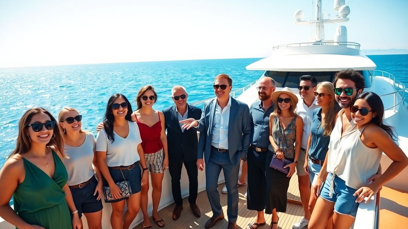 Burgess Crew members on a yacht deck.