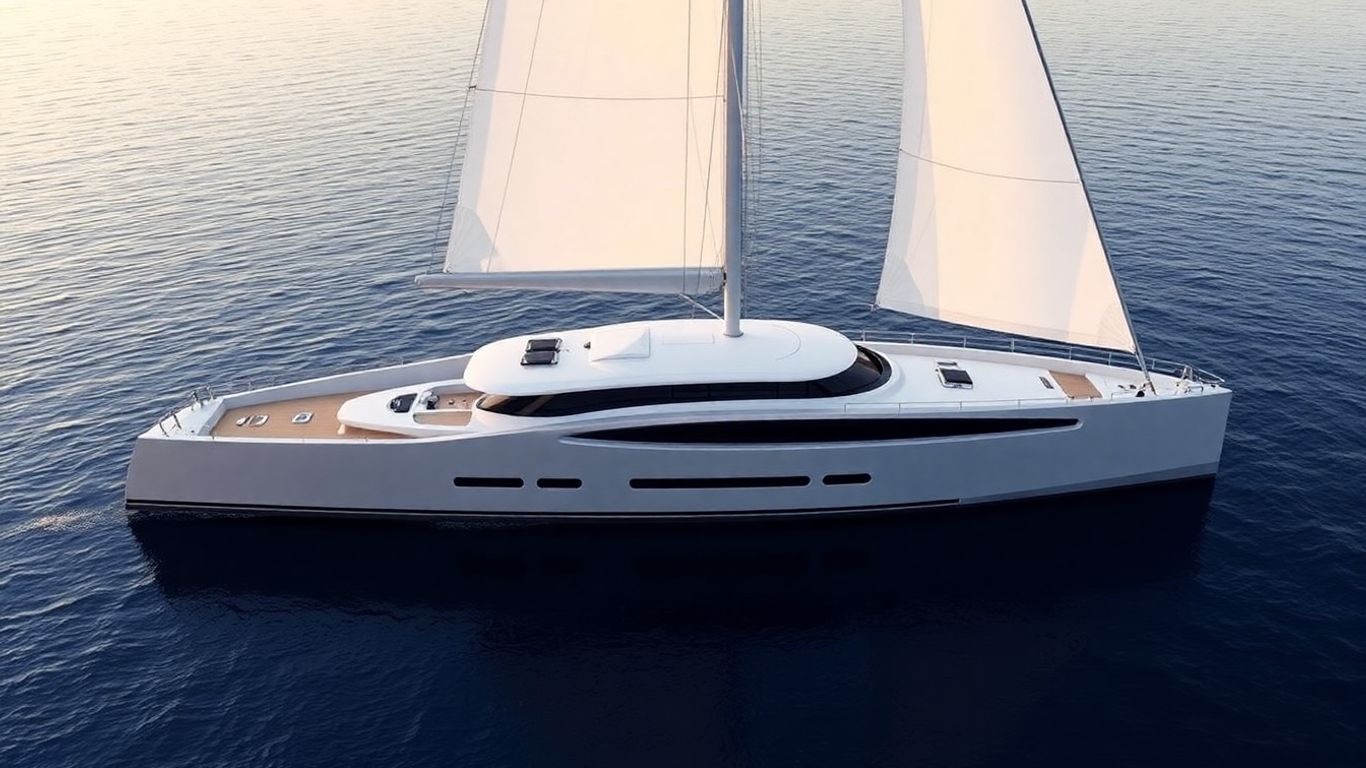 Perini Navi Tamsen superyacht sailing on the ocean.