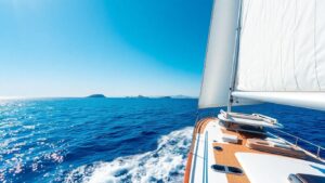 Sailing yacht on the Mediterranean Sea