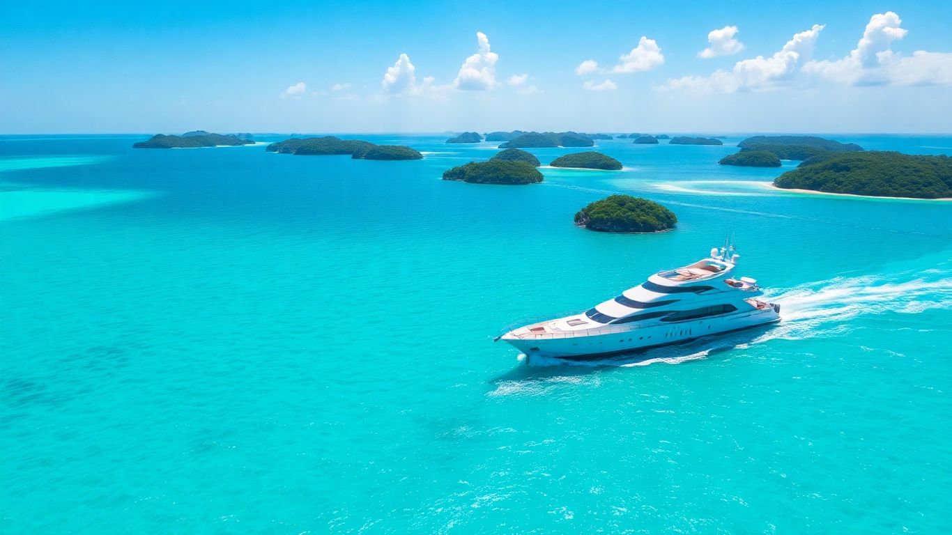 Luxury yacht sailing in Tortola's clear turquoise waters.