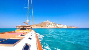 Sailing yacht in Greek Islands