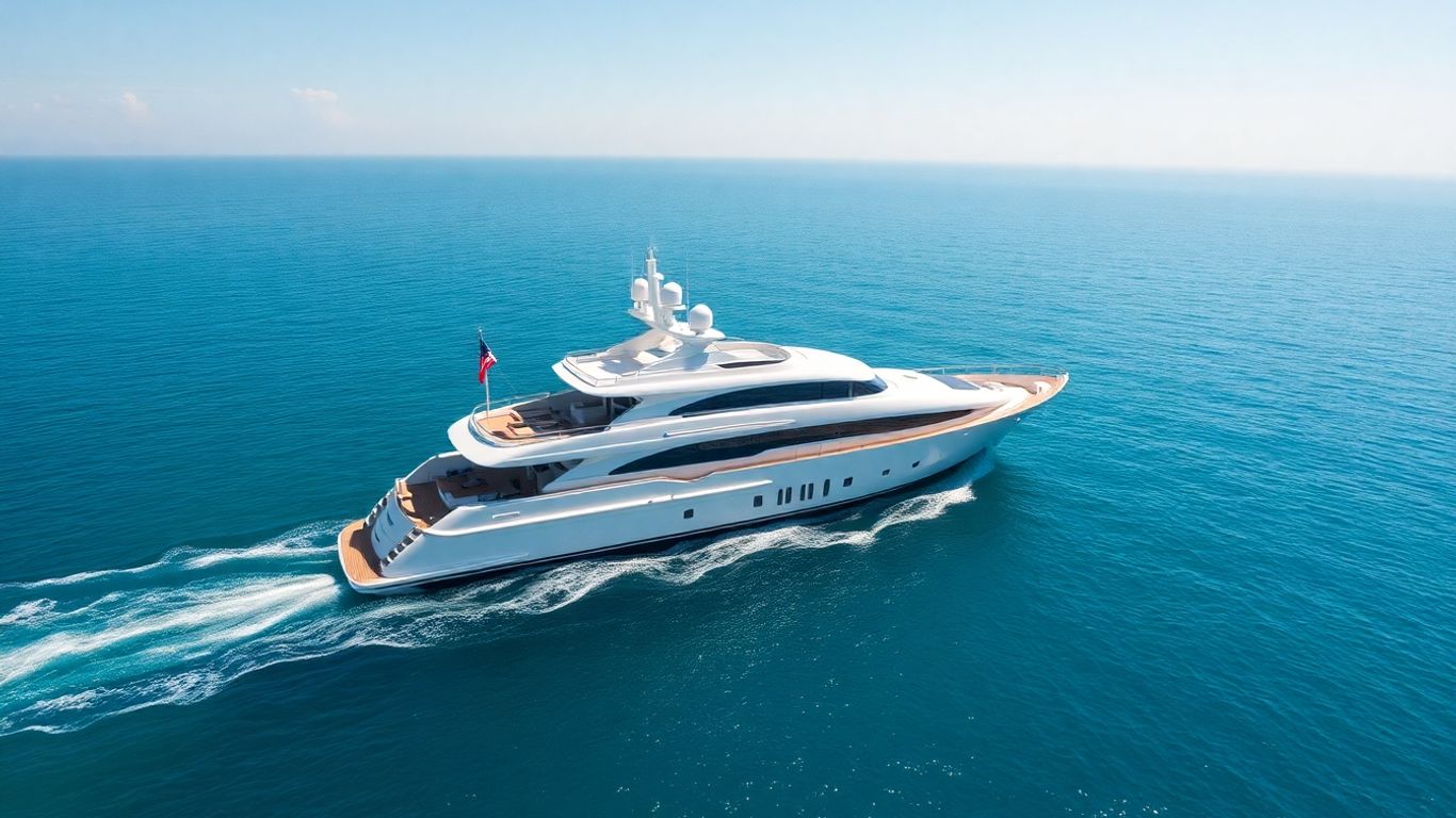 Sirocco luxury yacht sailing on blue ocean water.