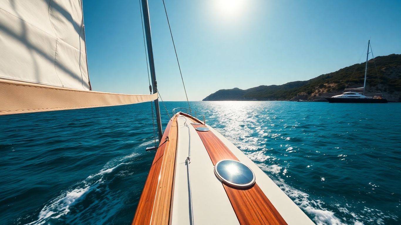 Luxury yacht sailing near Croatian coast