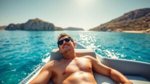[Theo Hernandez] on a yacht during vacation.
