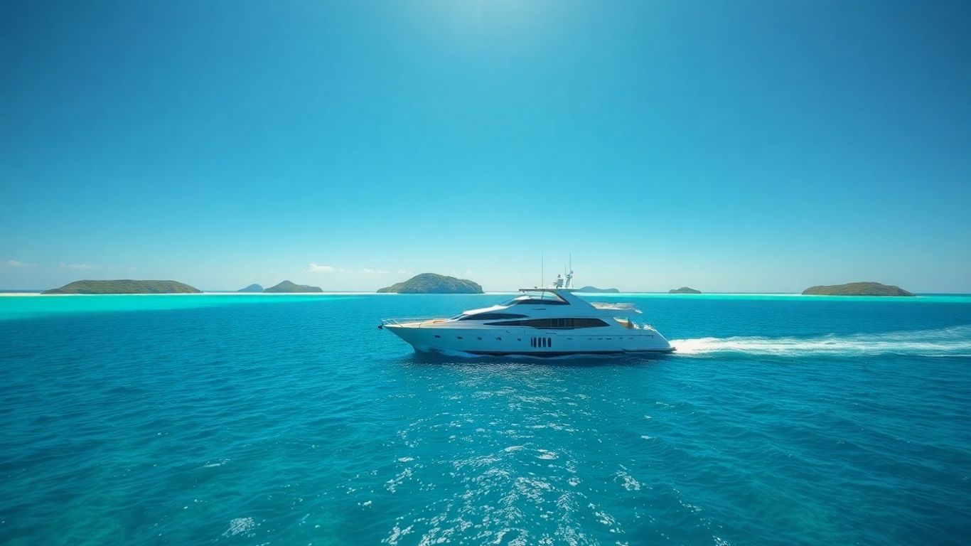Luxury yacht sailing in Tortola's clear turquoise waters.