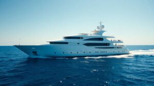 Parsifal III superyacht sailing on blue ocean.