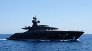 Alfa Nero superyacht on the ocean