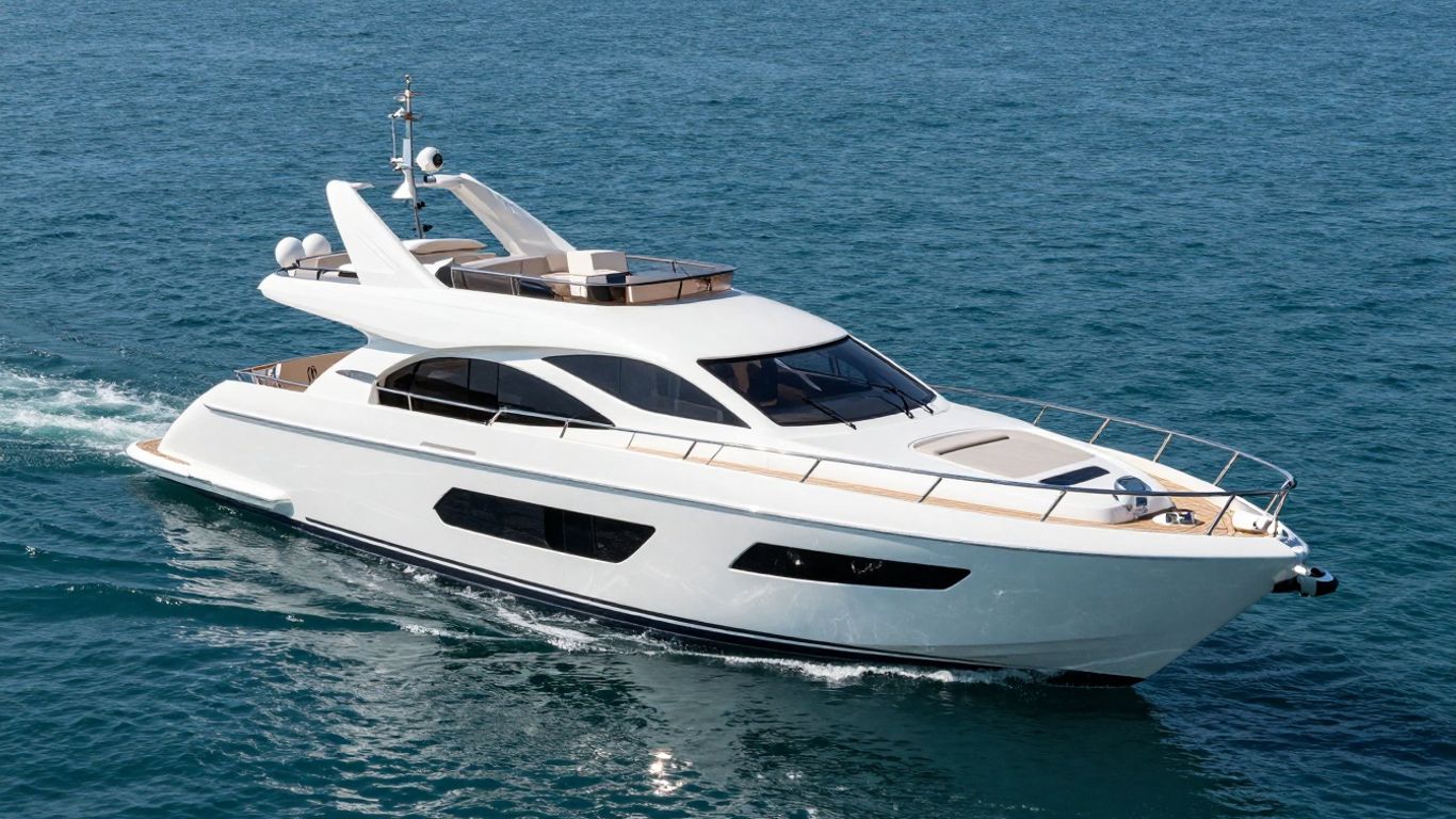 Elysian Yacht sailing on blue water.