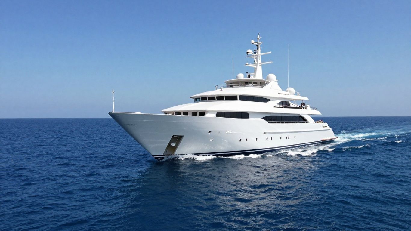 Luxurious Parsifal III yacht sailing on a clear blue ocean.