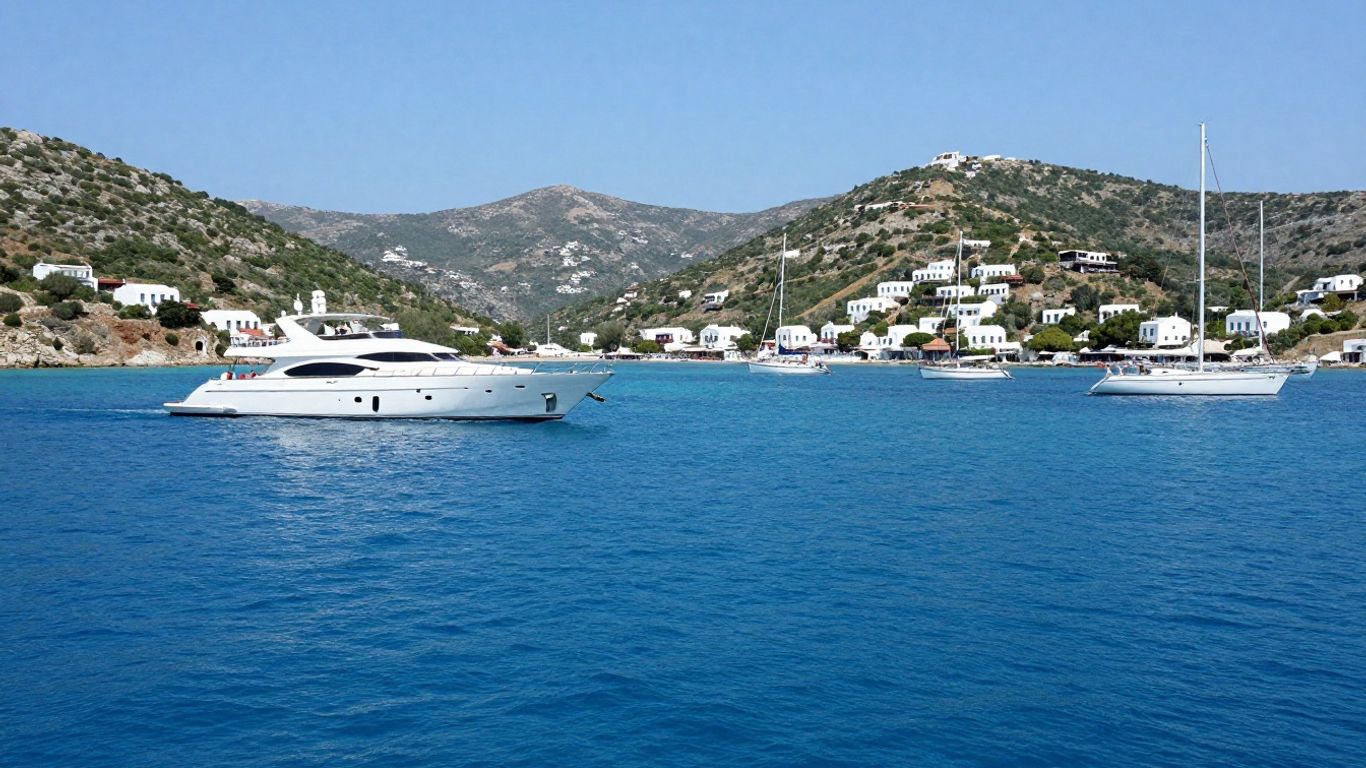 Luxury yacht sailing in the Greek islands