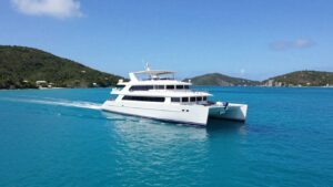 Catamaran sailing in the British Virgin Islands
