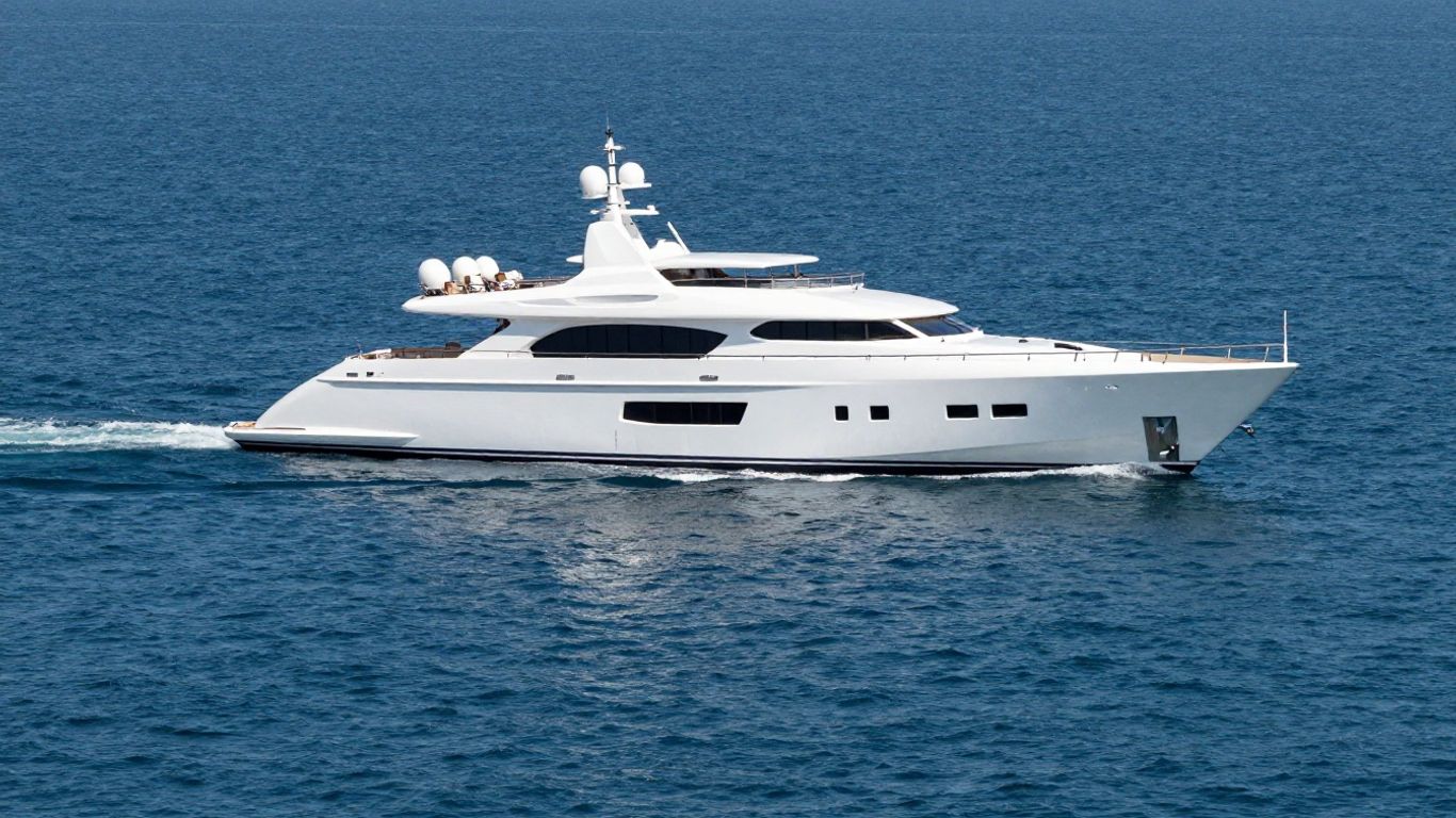 Lady L Heesen yacht on blue water