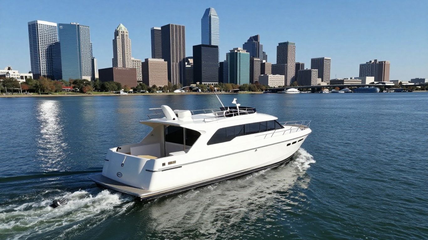 Private boat tour on Dallas waters with city skyline.