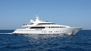 Parsifal III superyacht sailing on the ocean.