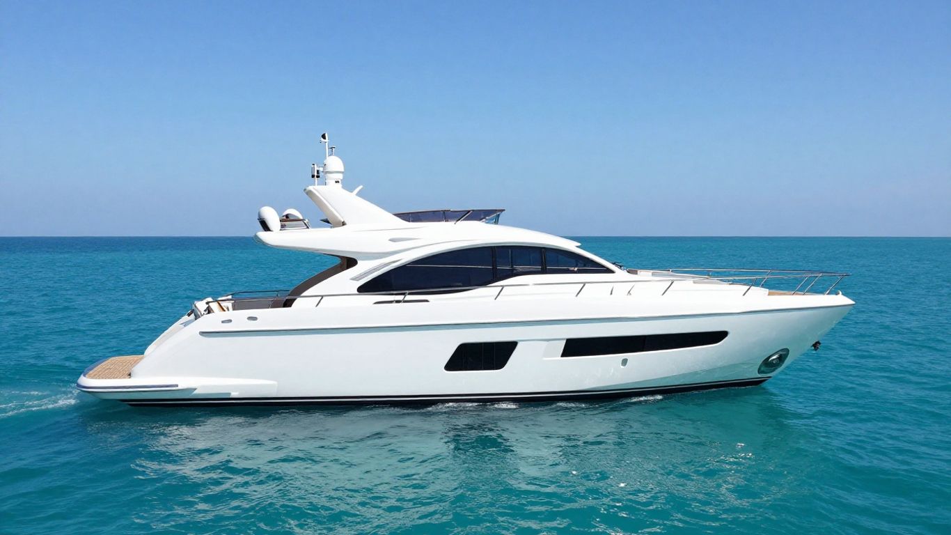 Luxurious 100-meter superyacht sailing on a clear blue ocean.