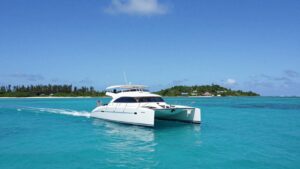 Catamaran sailing in the BVI