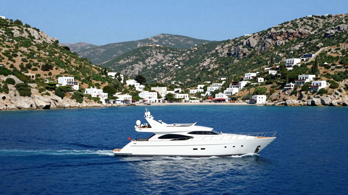 Luxury yacht sailing in the Aegean Sea