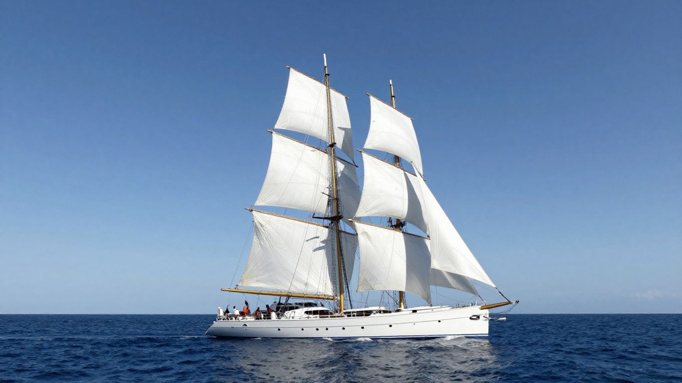 Sleek Sailing Yacht A on the ocean