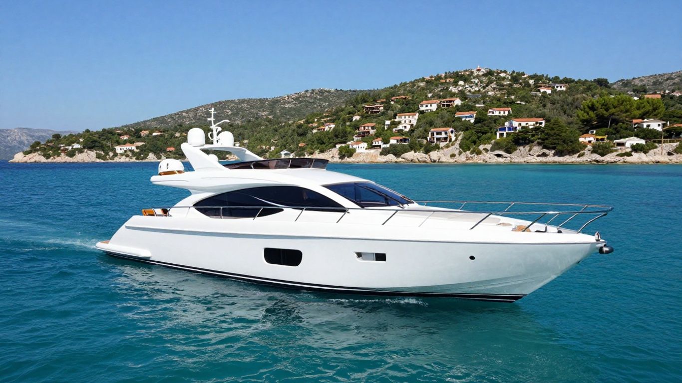 Luxury yacht sailing in Croatia's turquoise waters.