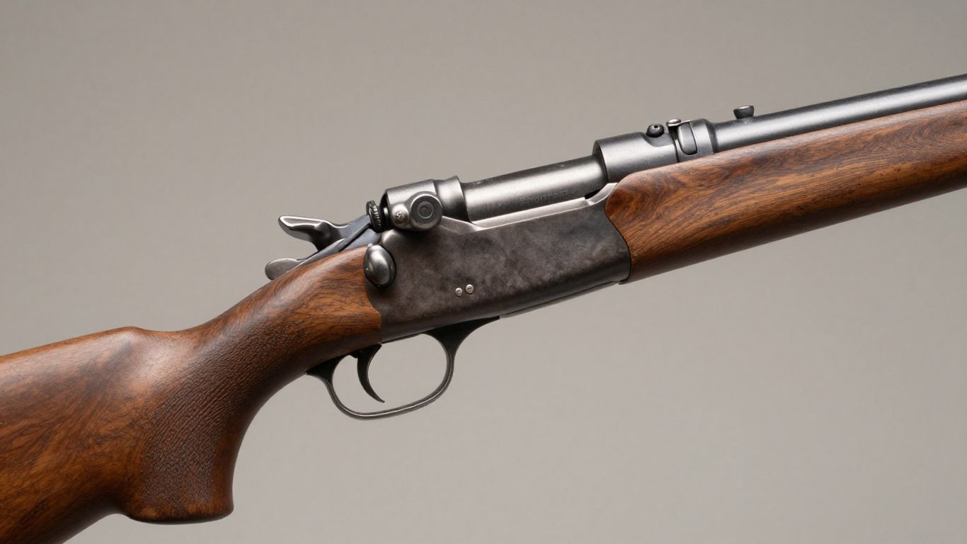 Classic Springfield 87M .22 rifle with wooden stock.