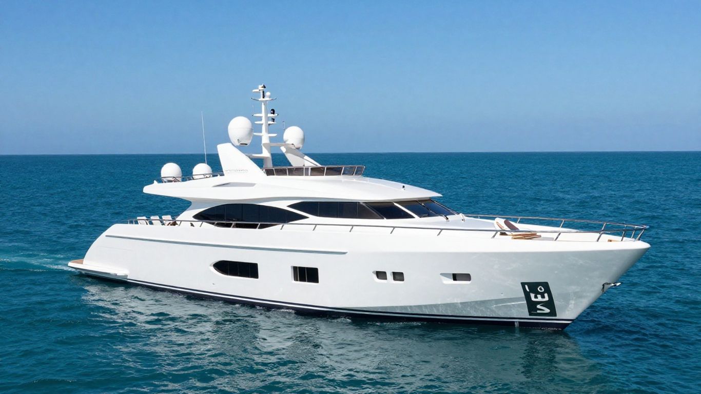 Superyacht Lady S cruising on a sunny day.