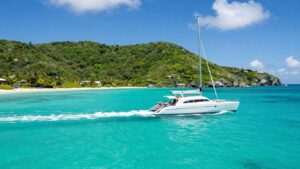 Catamaran sailing in the British Virgin Islands