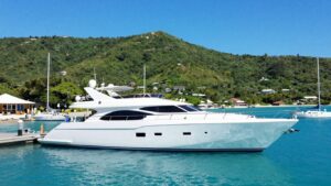 Sailing yacht in Tortola marina, BVI