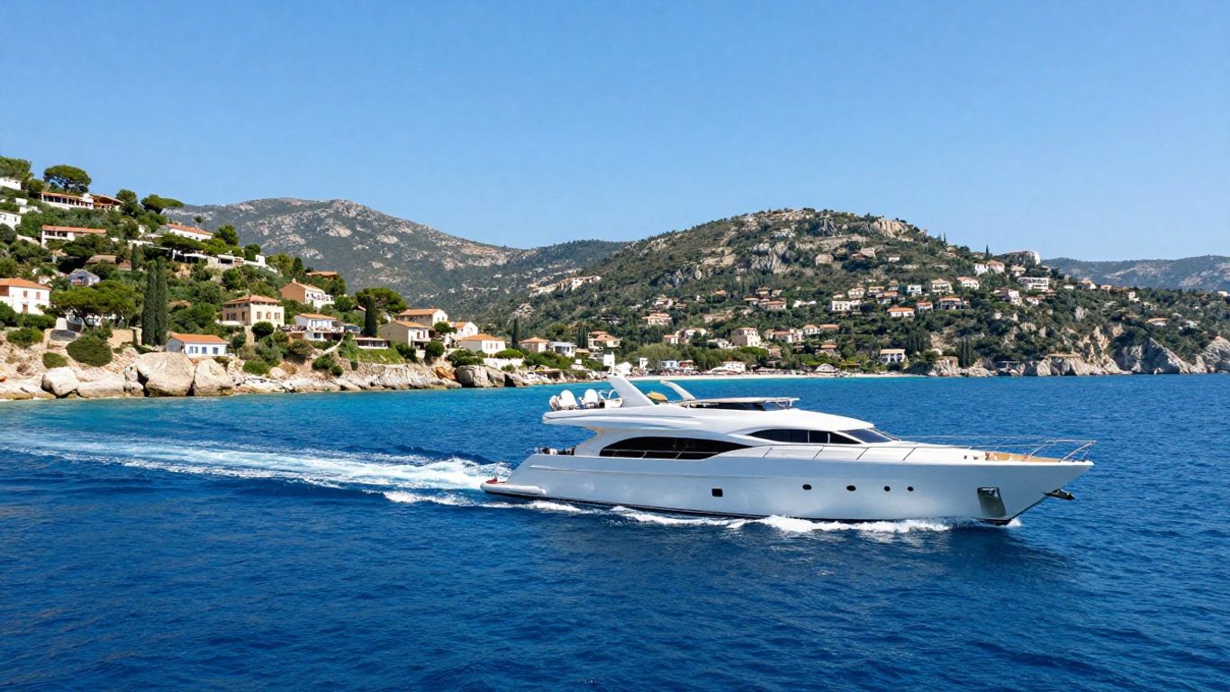 Luxury yacht sailing in the Mediterranean Sea