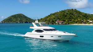 Luxury yacht sailing in the British Virgin Islands
