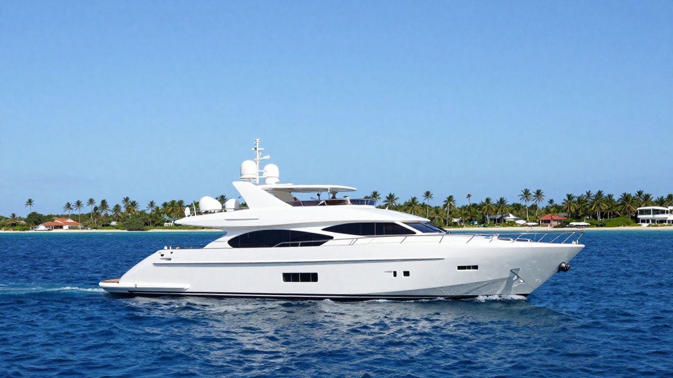 The 'Ohana' yacht sailing on a blue ocean.