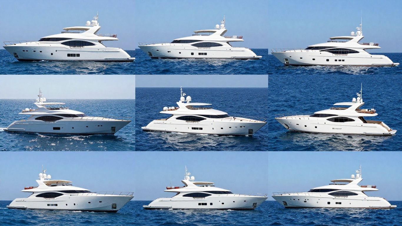 Iconic Below Deck yachts sailing on a sunny ocean.