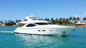 Luxury yacht sailing on sunny Fort Lauderdale waters.