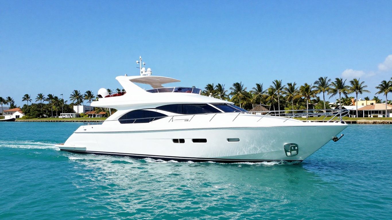 Luxury yacht sailing on sunny Fort Lauderdale waters.