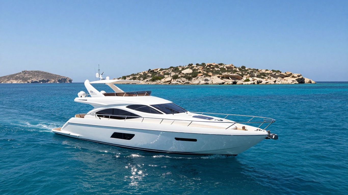 Luxury yacht sailing in the Mediterranean Sea.