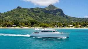 Catamaran sailing in Grenada's turquoise waters.