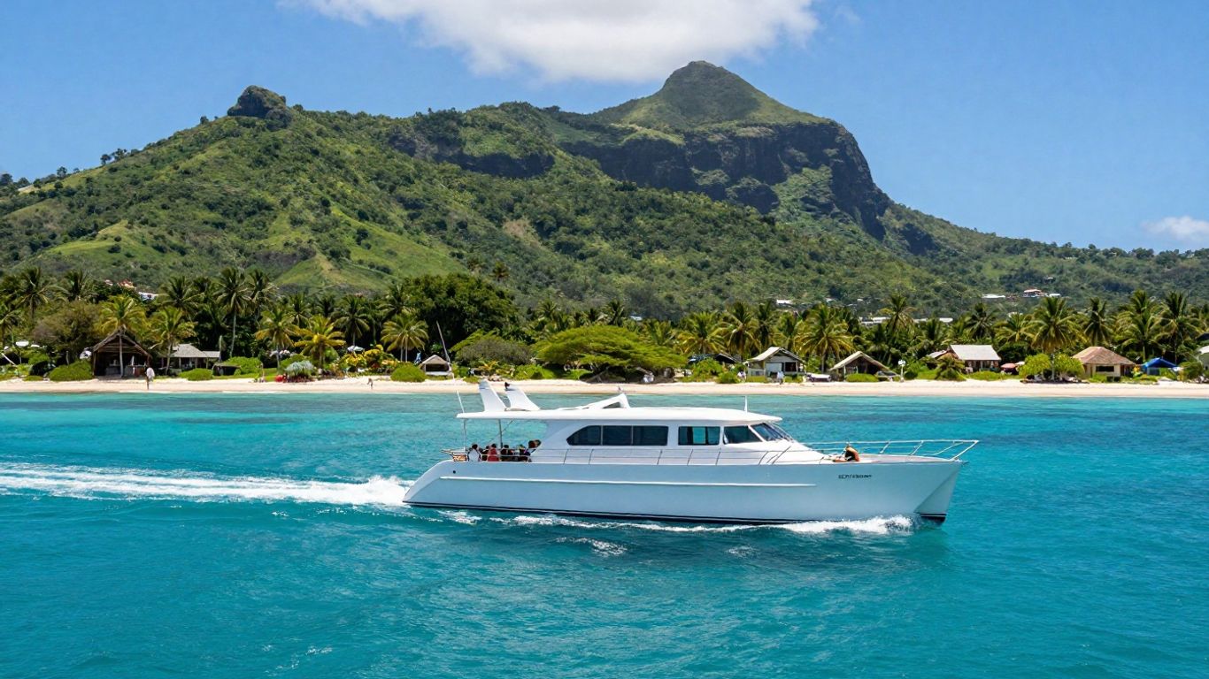 Catamaran sailing in Grenada's turquoise waters.