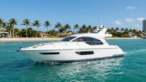 Luxury yacht sailing in Fort Lauderdale waters.