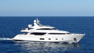 Westport 'Prime Time' yacht on blue ocean waters.
