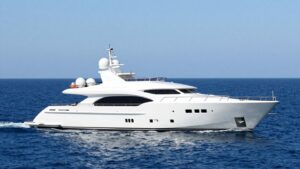 Superyacht LONIAN owned by [Lorenzo Fertitta] on the ocean.