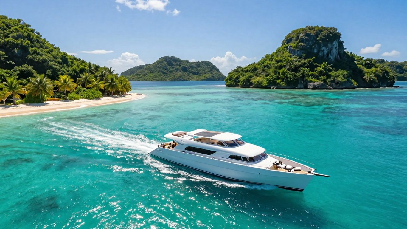 Catamaran sailing in clear blue waters of the BVI.