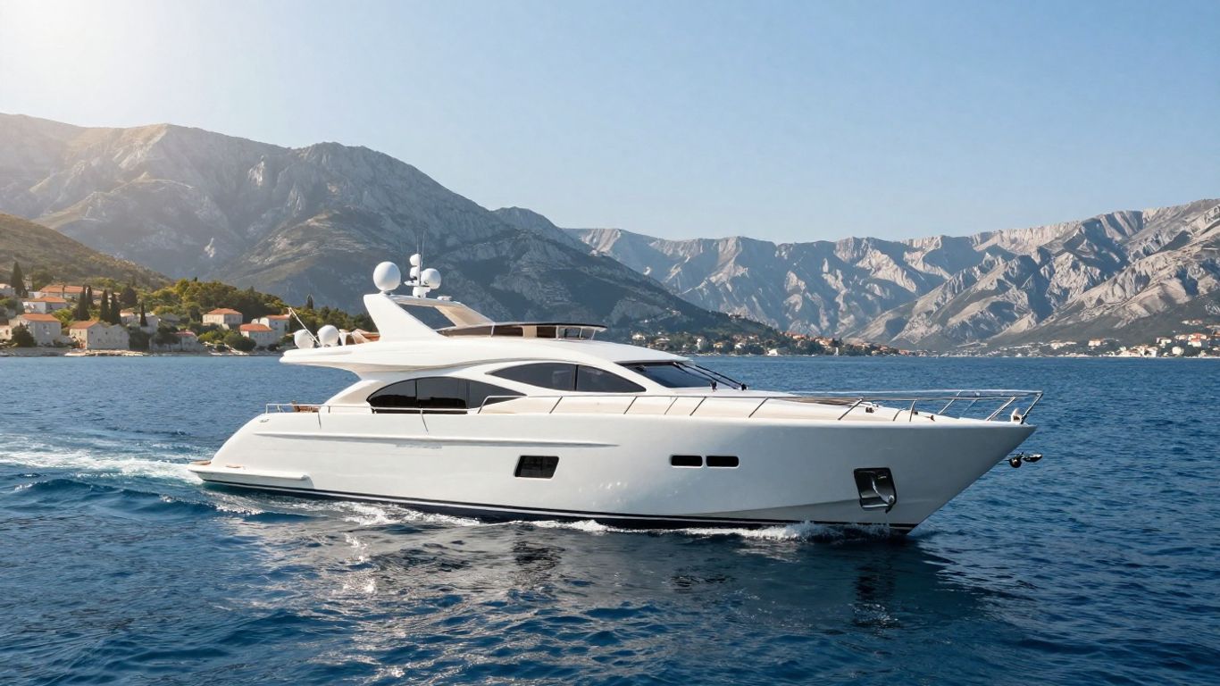 Luxury yacht sailing near Croatian coast